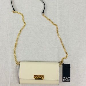 Zac Posen Natural White Wallet with Chain NEW